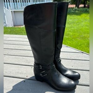 NEW Liz Claiborne Womens Riding Boots Size 8 "Trevi" Black Side Zip